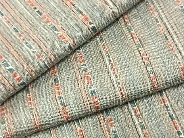 平和屋着物▽上質な紬　単衣　縞　正絹　逸品　AABB2282fy