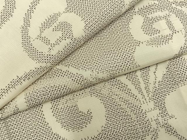 平和屋着物▽本場大島紬　単衣　唐草文　正絹　逸品　AABB2283fy