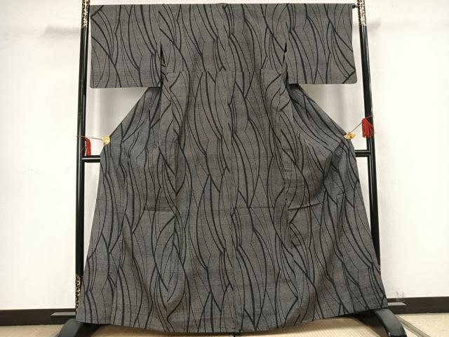 平和屋着物▽上質な紬　単衣　抽象文様　正絹　逸品　AABB2284fy 平和屋着物▽上質な紬 単衣 抽象文様 正絹 逸品 AABB2284fy