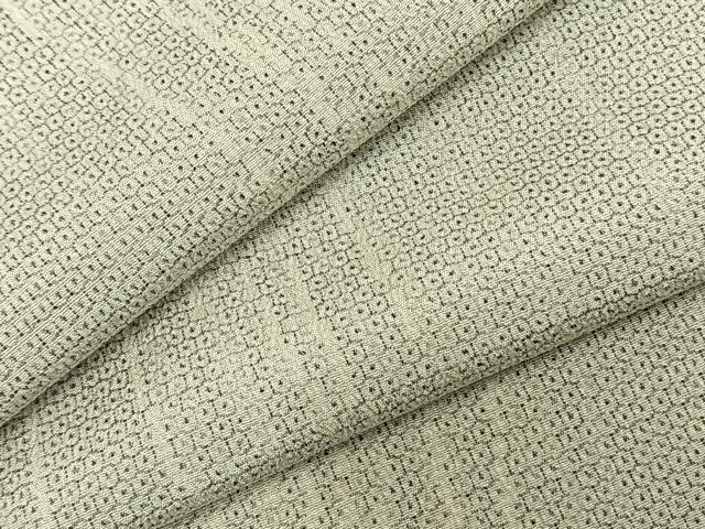 平和屋着物▽本塩沢　単衣　110亀甲　よろけ縞　正絹　逸品　未使用　AABB2286fy