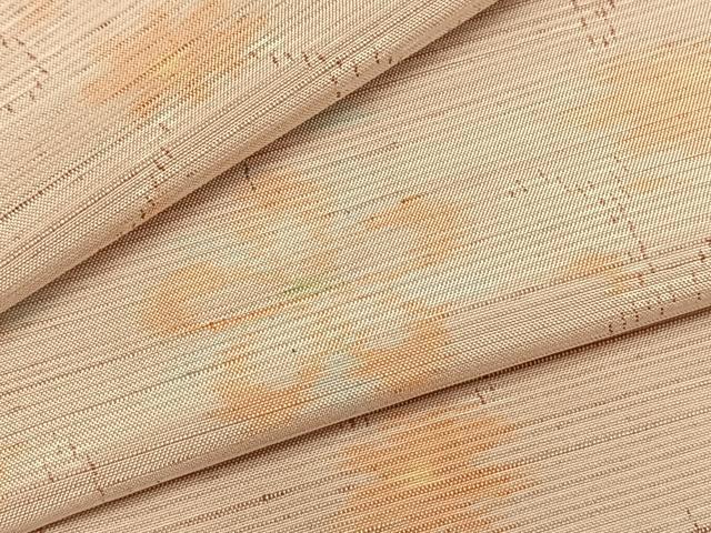 平和屋着物▽上質な紬　単衣　花唐草文　正絹　逸品　AABB2298fy