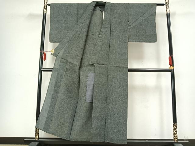 平和屋着物▽上質な紬 単衣 霞文 正絹 逸品 AABB2308fy