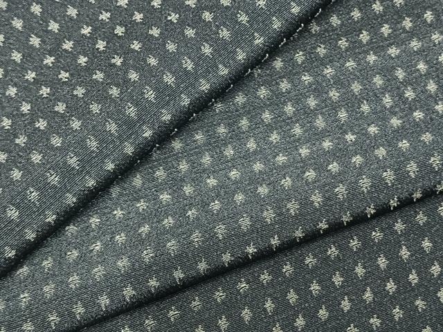 平和屋着物▽男性　お召　単衣　幾何学文様　正絹　逸品　AABB2309fy