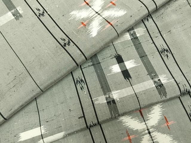 平和屋着物▽上質な紬　単衣　間道　正絹　逸品　AABB2325fy