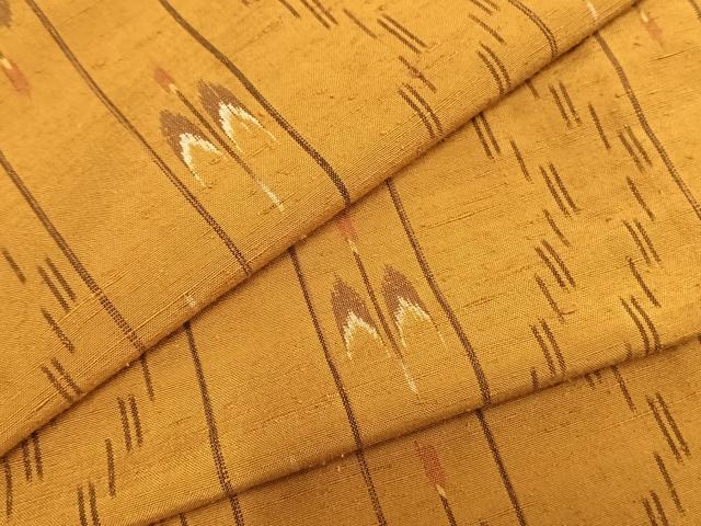 平和屋着物▽上質な紬　単衣　間道　正絹　逸品　AABB2337fy