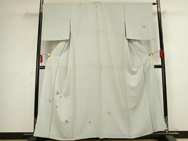 平和屋着物▽訪問着　単衣　総刺繍　草花文　正絹　逸品　AABB2380fy