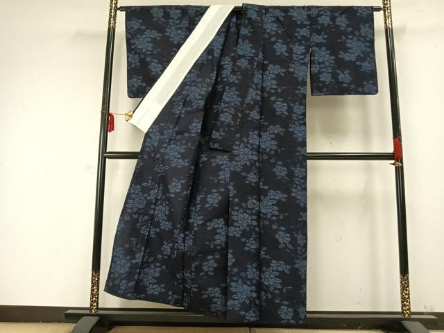 平和屋着物▽上質な紬　単衣　草花文　正絹　逸品　AABB2434fy 平和屋着物▽上質な紬 単衣 草花文 正絹 逸品 AAAZ9021fyの通販はau
