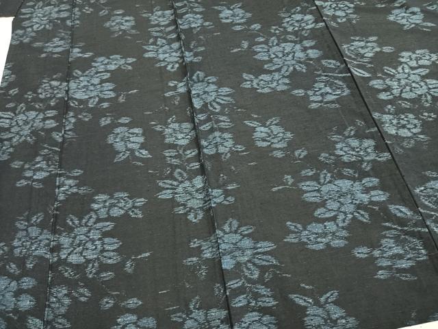 平和屋着物▽上質な紬 単衣 草花文 正絹 逸品 AABB2434fy 【公式通販】