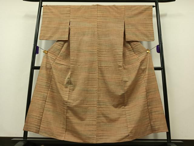 平和屋着物▽上質な紬 単衣 横段文 正絹 逸品 AABB2448jhの通販はau