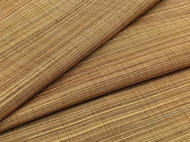 平和屋着物▽上質な紬　単衣　横段文　正絹　逸品　AABB2448jh