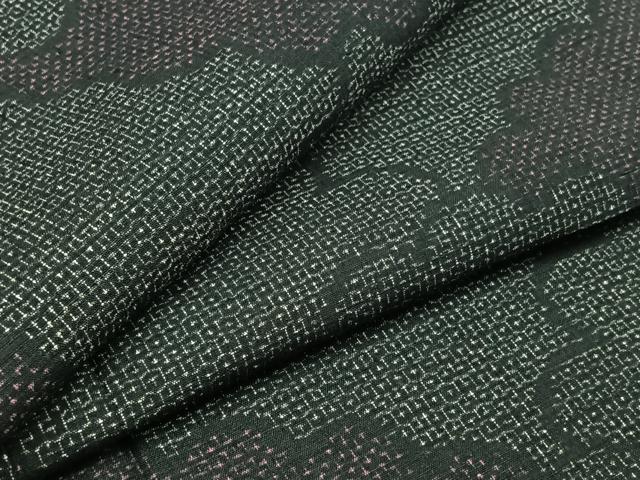 平和屋着物▽結城紬　単衣　80亀甲　雲取り文　正絹　逸品　AABB2457jh