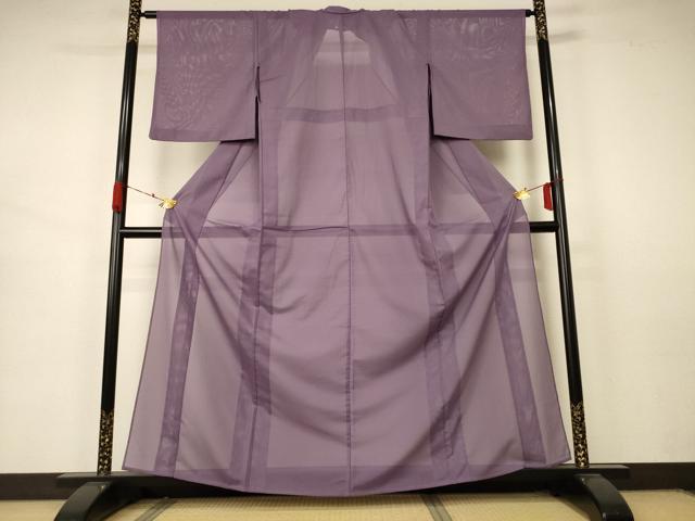 平和屋着物＊夏物　色無地　絽　葡萄鼠色　正絹　逸品　AABB2484jd