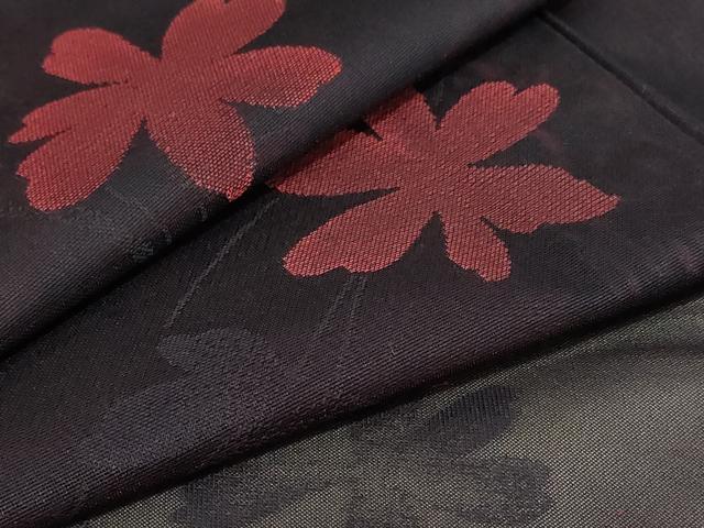 平和屋着物＊夏物　小紋　紗　草花文　正絹　逸品　未使用　AABB2491jd