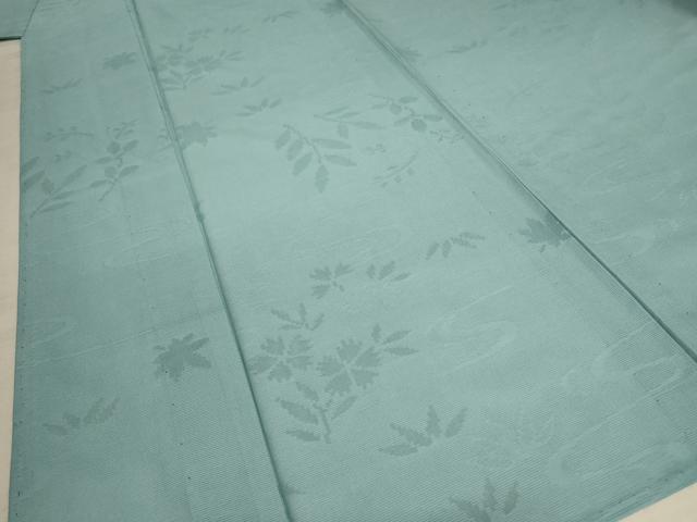 平和屋着物＊夏物　色無地　絽　流水草花文紗　錆青磁色　正絹　逸品　未使用　AABB2495jd 平和屋着物＊夏物 色無地 絽 流水草花文紗 錆青磁色 正絹