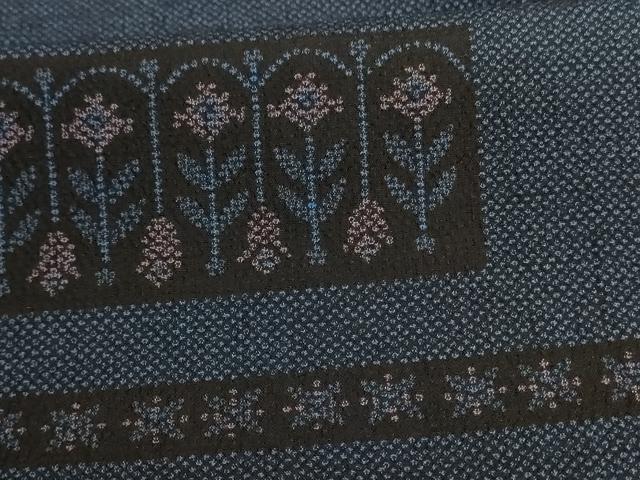 平和屋着物＊夏物 小紋 紗 横段花文 未使用 AABB2506jd