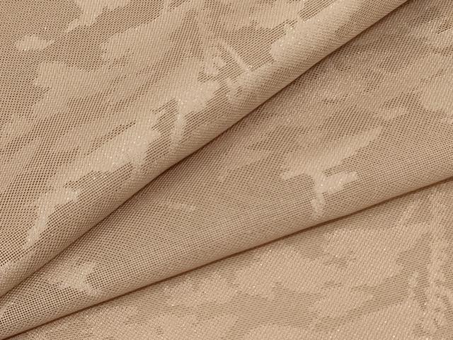 平和屋着物＊夏物　小紋　紗　枝葉文　銀糸　正絹　逸品　AABB2525jd