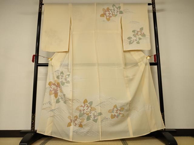 平和屋着物＊夏物　訪問着　駒刺繍　絽　紫陽花　銀彩　正絹　逸品　AABB2551jd