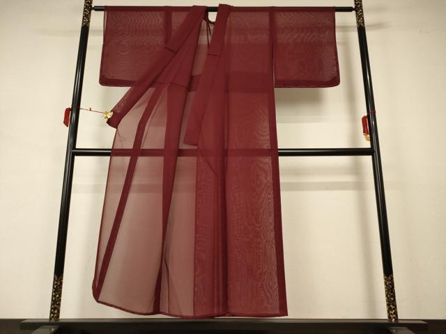 平和屋着物＊夏物　色無地　紗　葡萄茶色　正絹　逸品　未使用　AABB2556jd