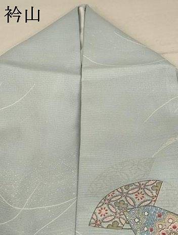平和屋着物＊夏物　小紋　絽　扇子芝文　洗える着物　AABB2569jd_6