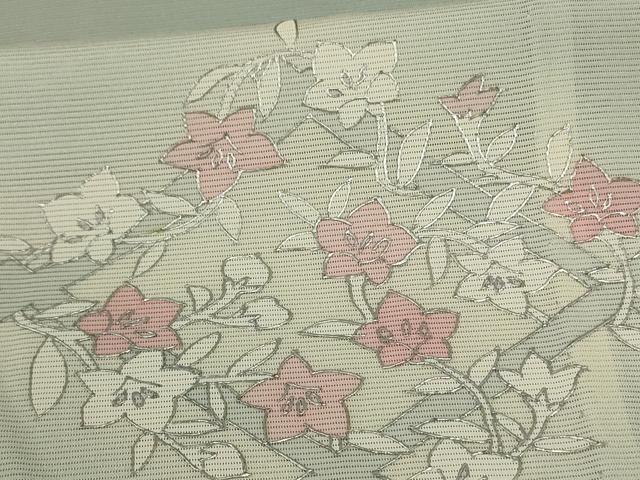 平和屋着物＊夏物 訪問着 絽 草花文 銀彩 正絹 逸品 AABB2607jd