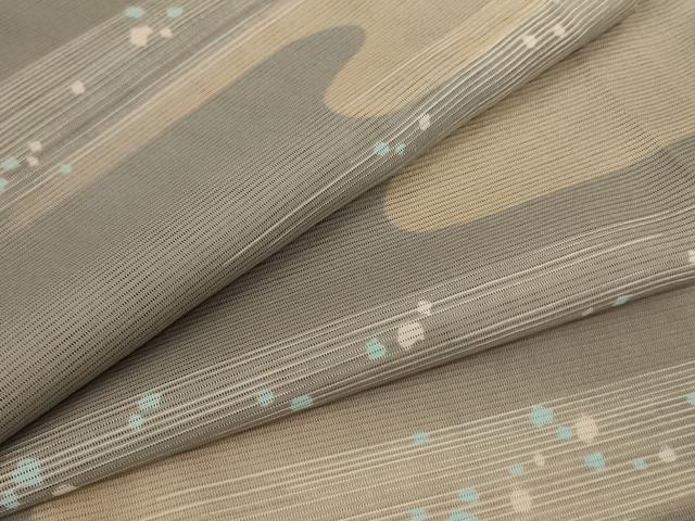 平和屋着物＊夏物　小紋　絽　霞文　さんび謹製　洗える着物　AABB2616jd