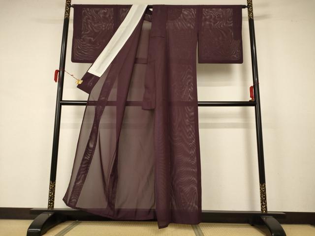 平和屋着物＊夏物　色無地　絽　黒鳶色　洗える着物　AABB2621jd_1