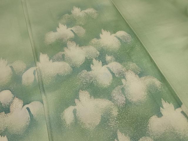 平和屋着物＊夏物 訪問着 絽 草花文 暈し染め 正絹 逸品 AABB2627jdの