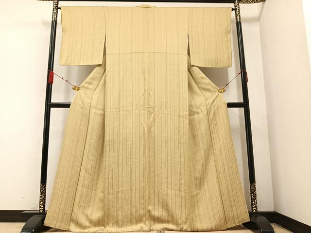 平和屋着物●お召　間道　正絹　逸品　AABB2921ph