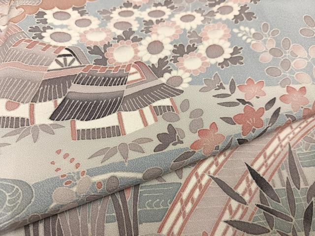 平和屋着物○本加賀友禅作家 押田正義 色留袖 風景草花文 暈