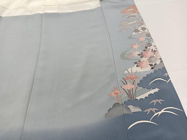 平和屋着物○本加賀友禅作家 押田正義 色留袖 風景草花文 暈