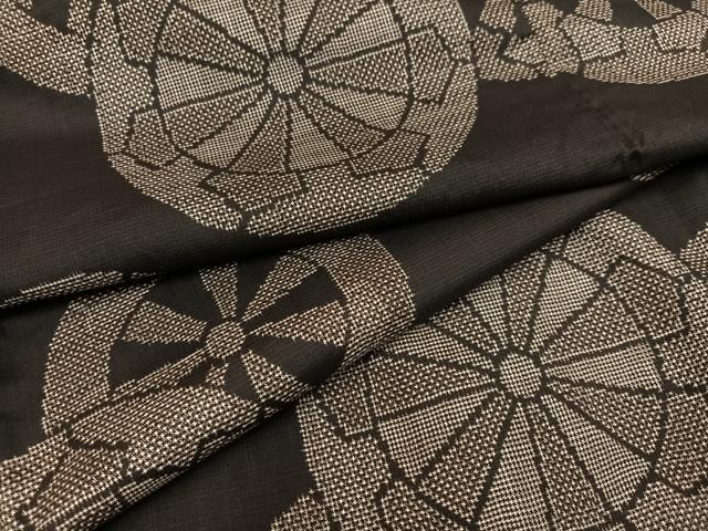 平和屋着物●本場大島紬　一元7マルキ　源氏車文　正絹　逸品　AABB2955ph