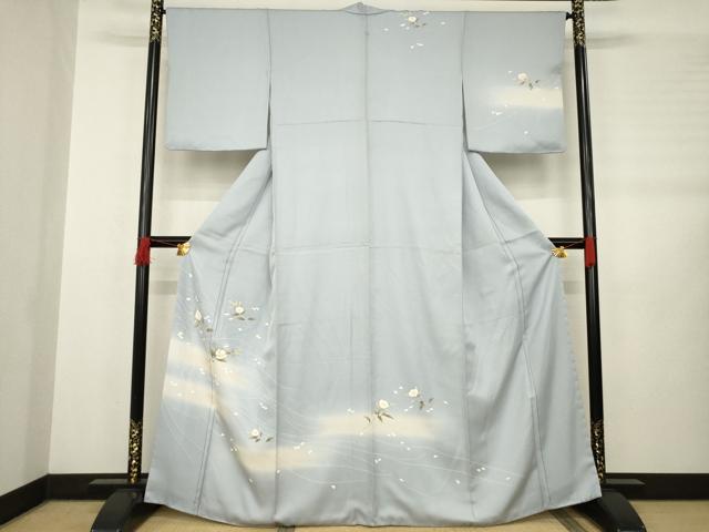 平和屋着物●訪問着　駒刺繍　舞花文　暈し染め　正絹　逸品　AABB3178ck