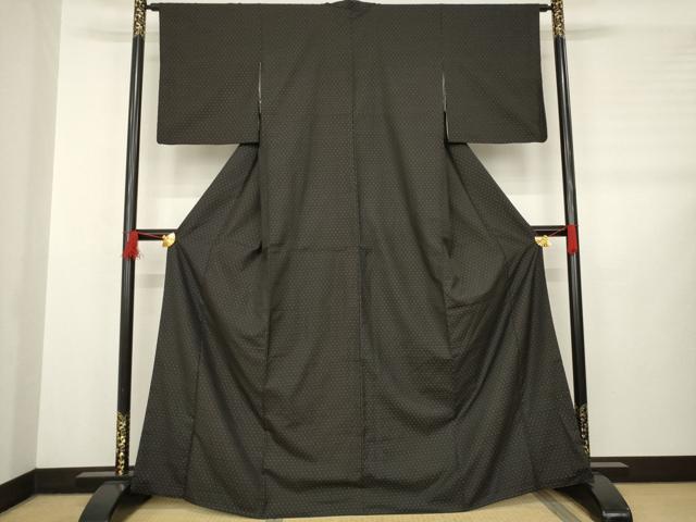 平和屋着物○本場大島紬 黒地 正絹 逸品 AABB3181ck