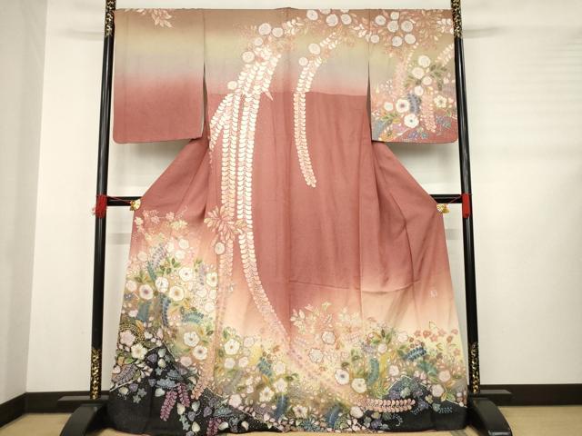 吉乃一廉銀通し辻ヶ花訪問着（新品未使用） 吉乃一廉 辻が花 絞り 銀通し 未使用 訪問着 正絹 緑 黄緑 紺 1151