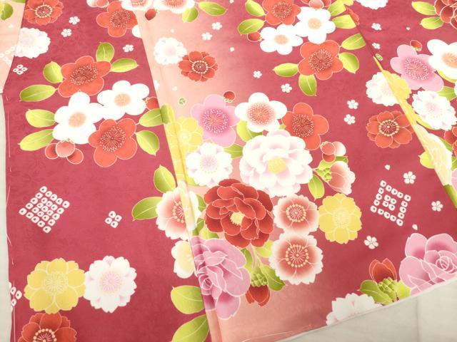 平和屋着物●小振袖　二尺袖　花間道　暈し染め　洗える着物　未使用　AABB3212ck 平和屋着物○小振袖 二尺袖 花間道 暈し染め 洗える着物 未使用