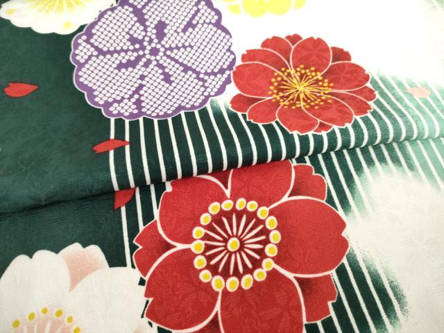 平和屋着物○小振袖 二尺袖 舞桜文 洗える着物 AABB3214ck