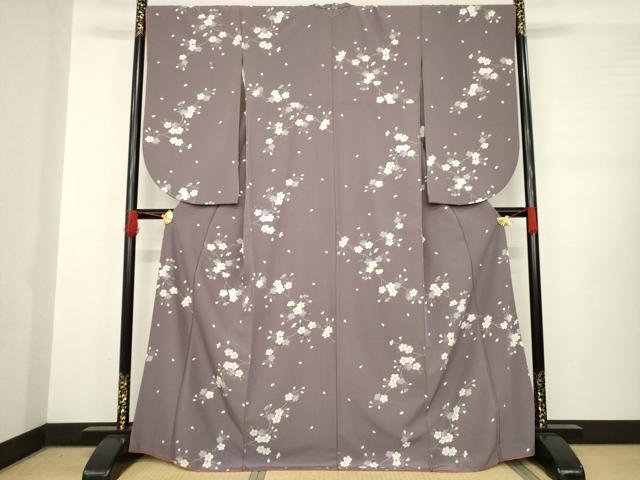 平和屋着物●小振袖　二尺袖　枝花文　洗える着物　AABB3234ck