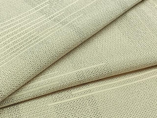 平和屋着物▽本塩沢　単衣　110亀甲　横段文　証紙付き　正絹　逸品　AABB3565jh