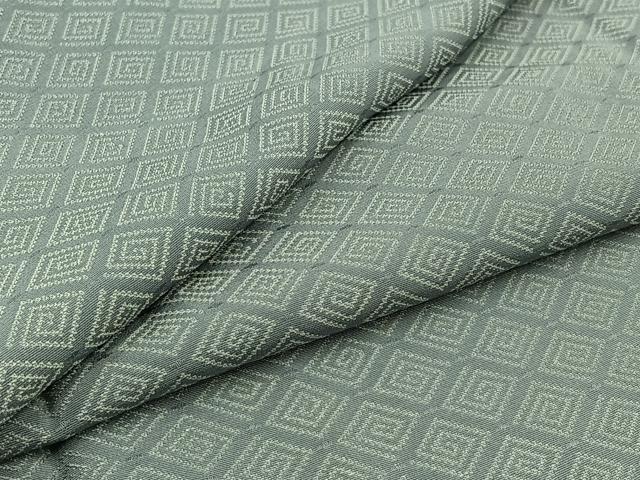 平和屋着物▽上質な小紋　単衣　お召地　菱文　正絹　逸品　AABB3571jh