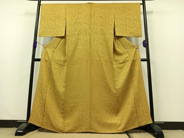 平和屋着物▽上質な色無地　単衣　芥子色　正絹　逸品　DAAS0202az 平和屋着物▽上質な色無地 単衣 芥子色 正絹 逸品 DAAS0202azの通販 by