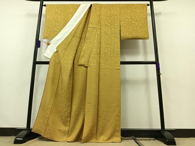 平和屋着物▽上質な色無地 単衣 芥子色 正絹 逸品 AABB3586jhの通販は