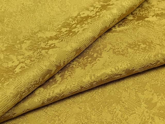 平和屋着物▽上質な色無地　単衣　芥子色　正絹　逸品　AABB3586jh