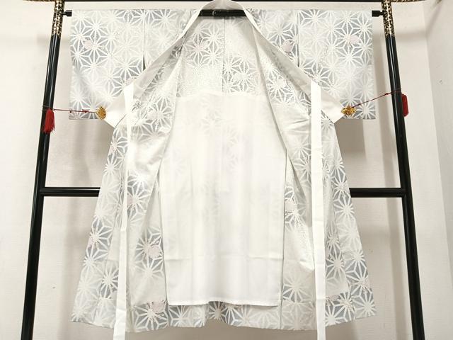 平和屋着物○長襦袢 無双仕立て 麻の葉雪輪枝花文 さんび謹製 洗える