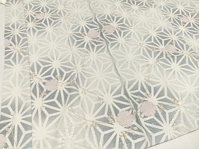 平和屋着物○長襦袢 無双仕立て 麻の葉雪輪枝花文 さんび謹製 洗える