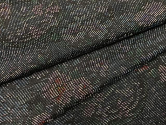 平和屋着物●本場大島紬　草花文　正絹　逸品　未使用　AABB3625ph