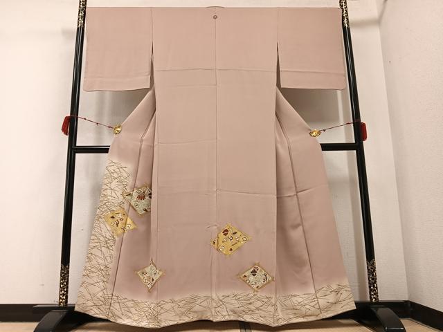 平和屋着物＊夏物 アンティーク 大正ロマン 丸帯 燕 立波文 銀糸 正絹