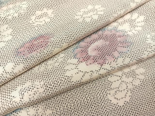 平和屋着物●上質な紬　舞花文　正絹　逸品　AABB3674ph