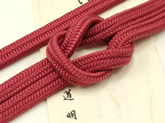 平和屋着物●極上　有職組紐道明　帯締め　冠組　真紅色　宮内庁御用　国立博物館御用　東京芸術大学御用　逸品　AABB3720ay