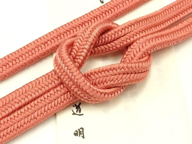 平和屋着物●極上　有職組紐道明　帯締め　冠組　甚三紅色　宮内庁御用　国立博物館御用　東京芸術大学御用　逸品　AABB3734ay