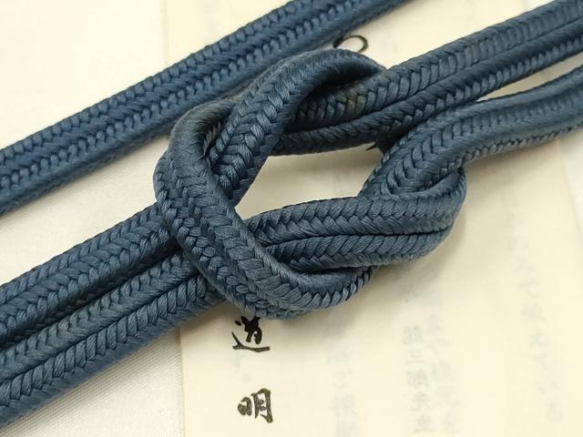 平和屋着物●極上　有職組紐道明　帯締め　冠組　紺鼠色　宮内庁御用　国立博物館御用　東京芸術大学御用 　逸品　AABB3740ay